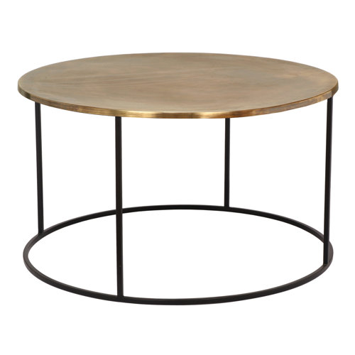 SIA Home Sara Coffee Table Antique Effect Metal Black Matte Feet